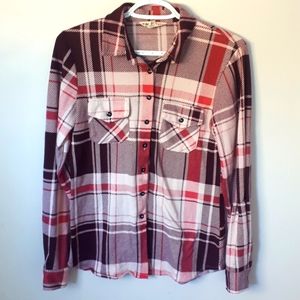 Size Small Pink and Purple Soft Button Up Top